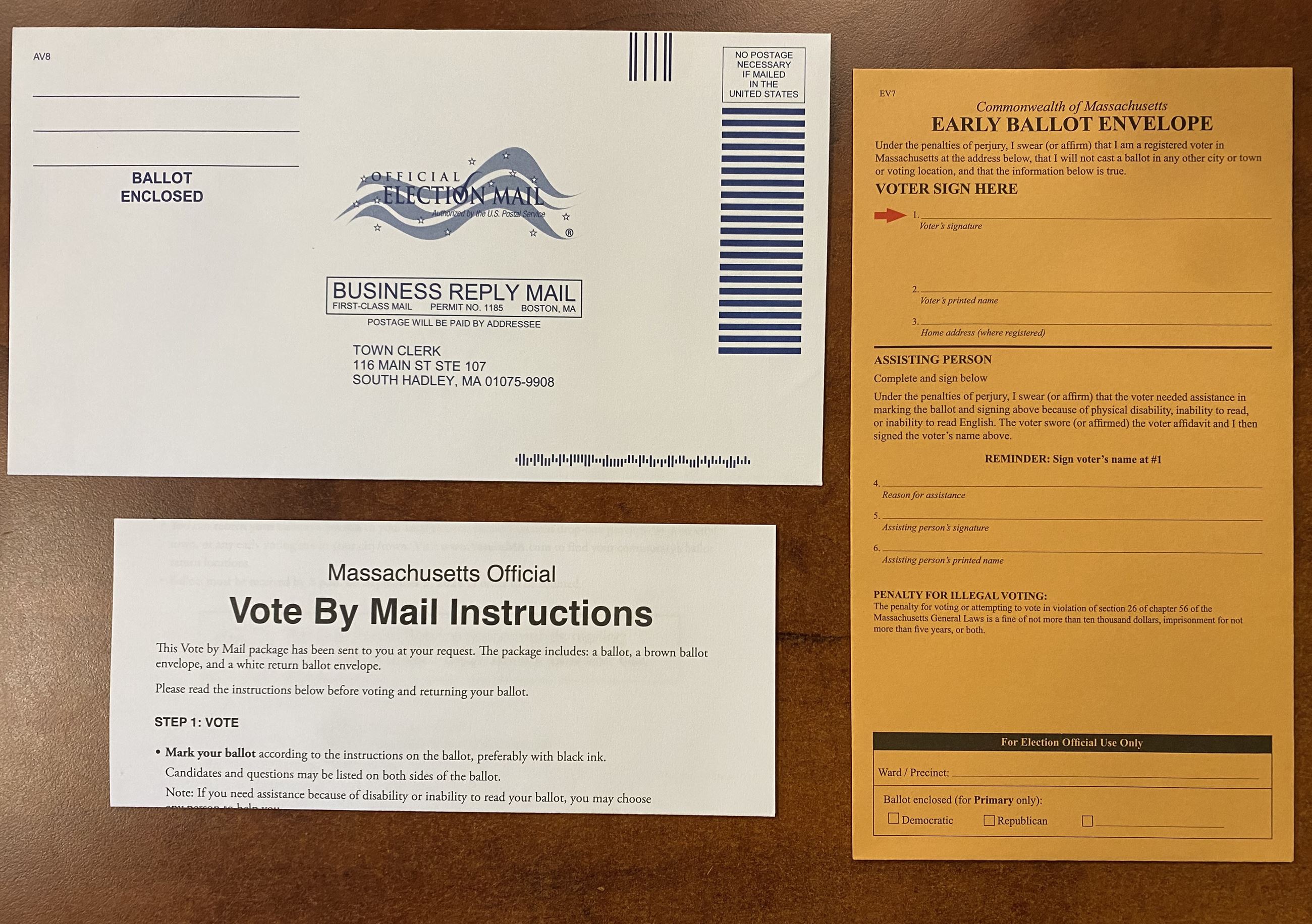 Mail-in ballot contents